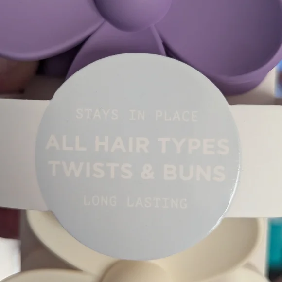 Flower Hair Clips Purple and Cream - Picture 2 of 5